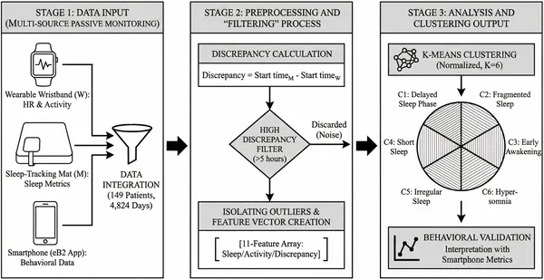 Overview of the study process from data collection to analysis, showing key steps like cleaning and grouping the data.