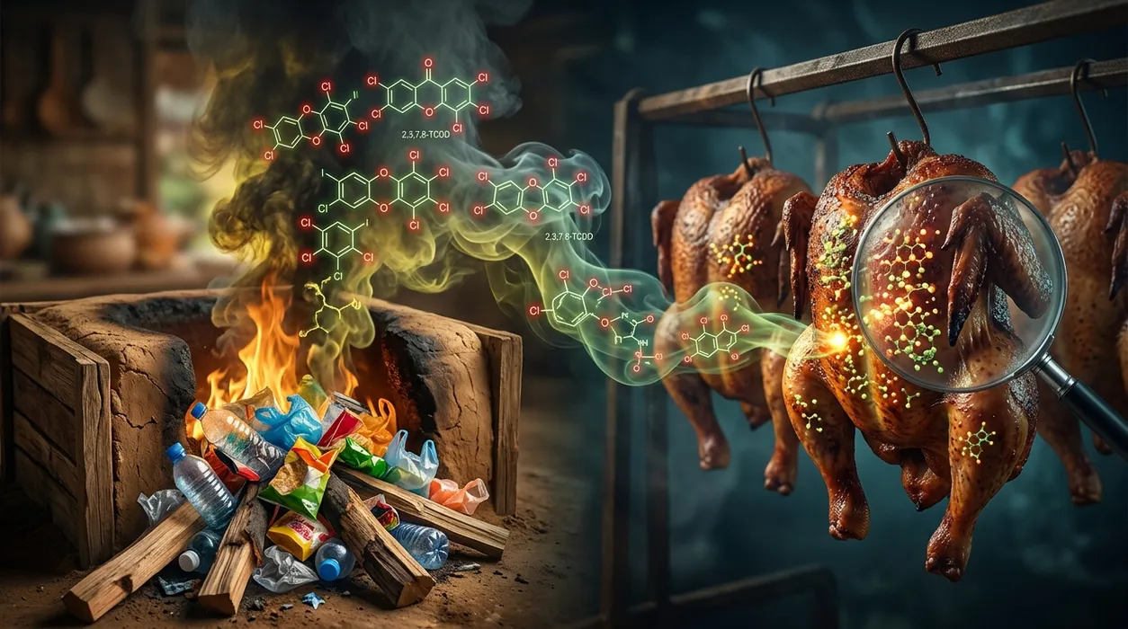How Burning Different Plastics in Traditional Food Smoking Contaminates Chicken with Toxic Pollutants blog post