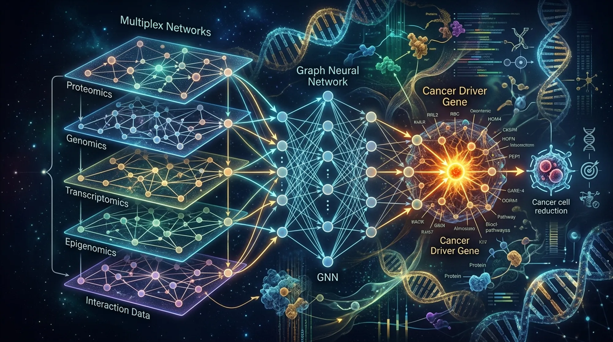 Cover for Untangling Cancer’s Genetic Web: How Multiplex Directed Graph Neural Networks Help Identify Cancer Driver Genes