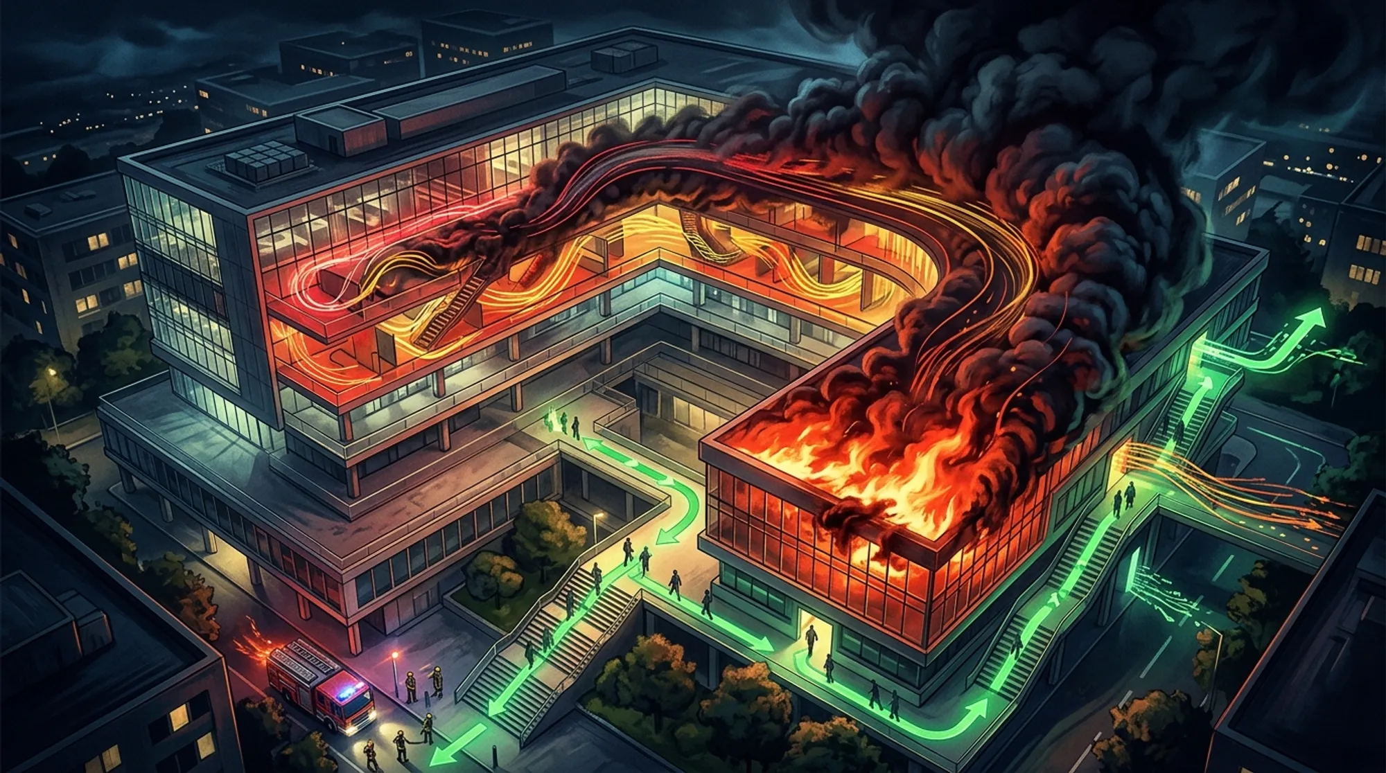 Cover for Simulating Fire and Smoke Spread in L-Shaped Buildings: Insights for Safer Evacuations