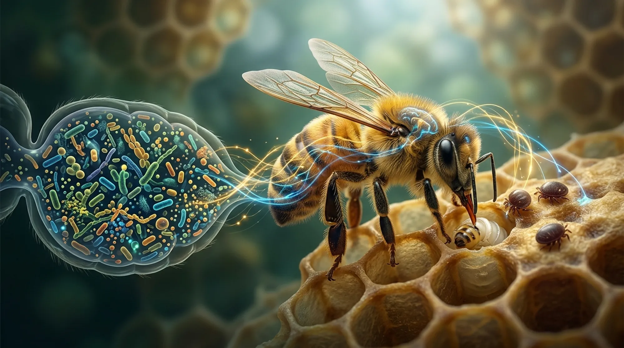 Cover for Could Honey Bee Gut Microbes Help Fight Varroa Mites? Exploring the Link Between Microbiota Diversity and Hygienic Behavior