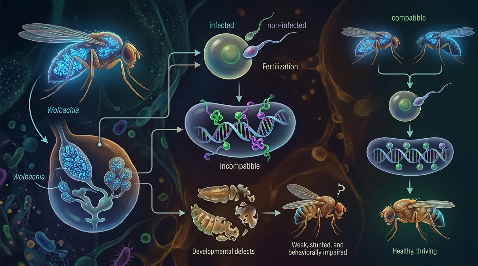 Cover for How Wolbachia Bacteria Rewire Insect Development Through Epigenetics