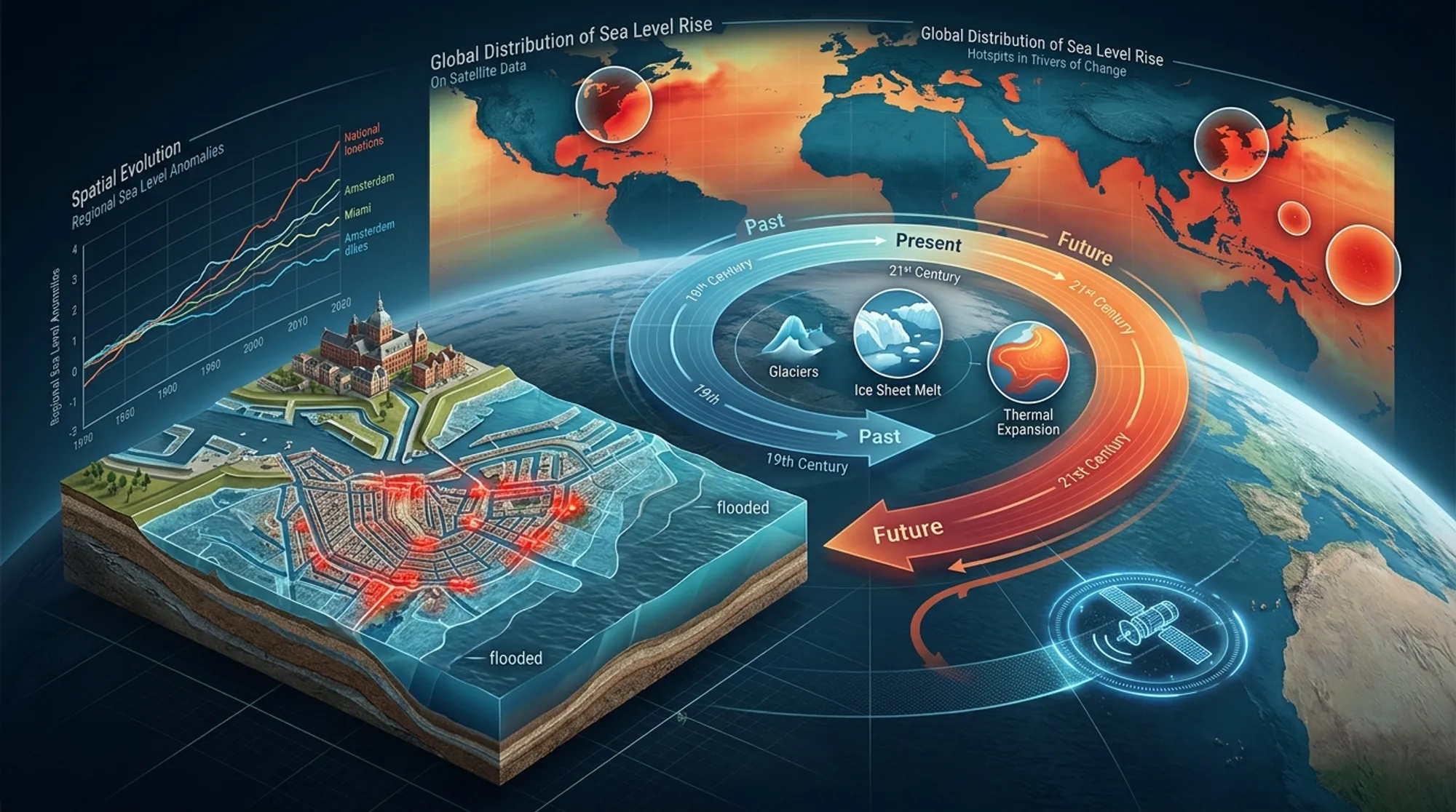 Cover for Rising tides: Unveiling the spatial and temporal evolution of sea level rise under climate change