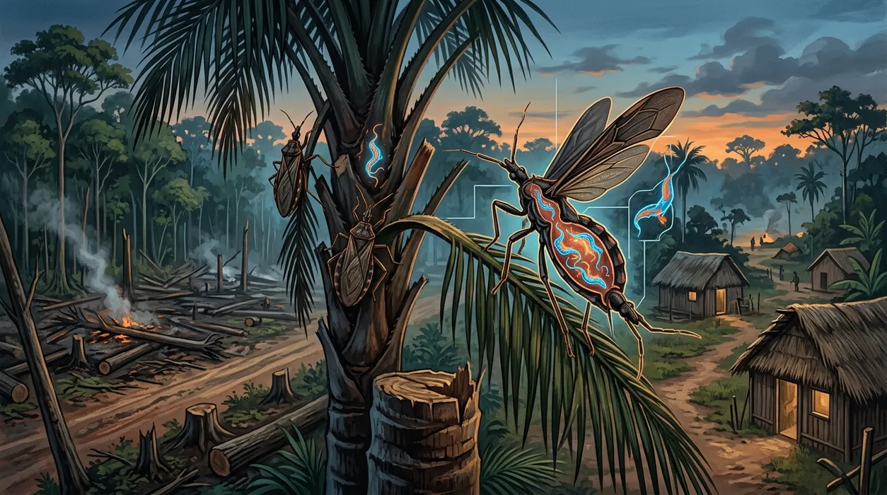 How Deforestation Near Homes Increases Chagas Disease Risk Through Palm-Dwelling Bugs blog post
