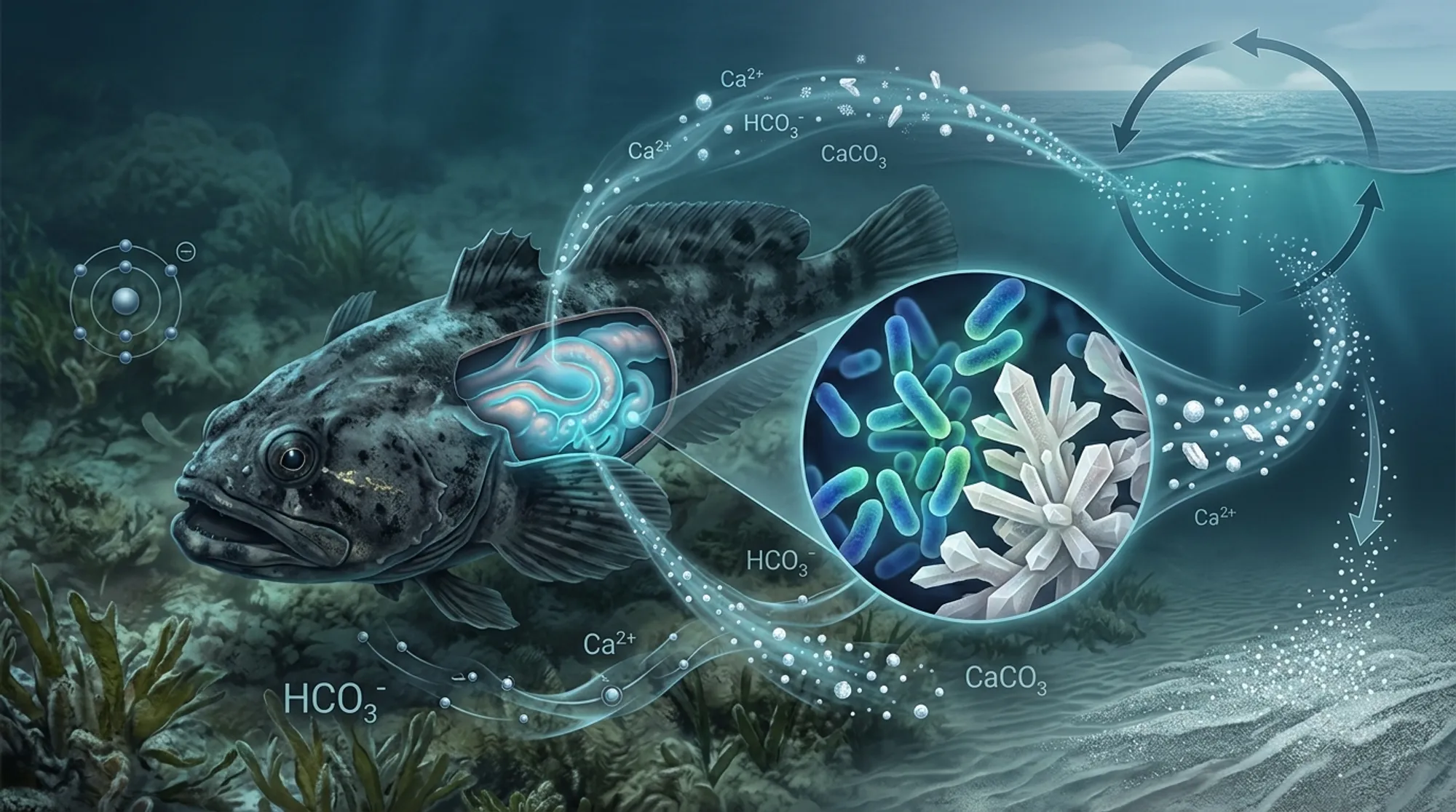 Cover for Symbiotic Bacteria and the Secret Role of Fish Guts in Ocean Carbon Cycling