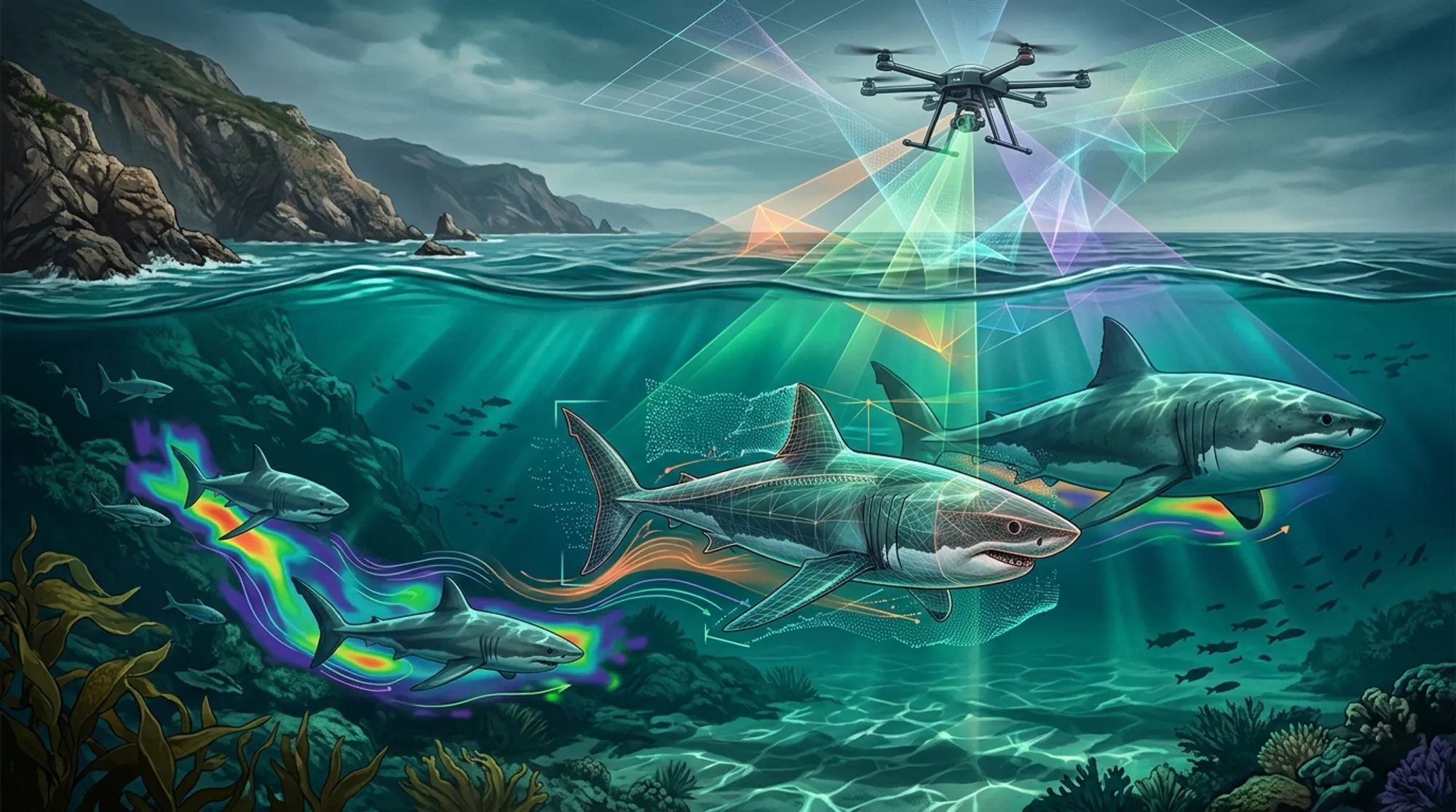 Cover for Revealing White Shark Growth and Habitat Shifts with Drones and AI in Monterey Bay