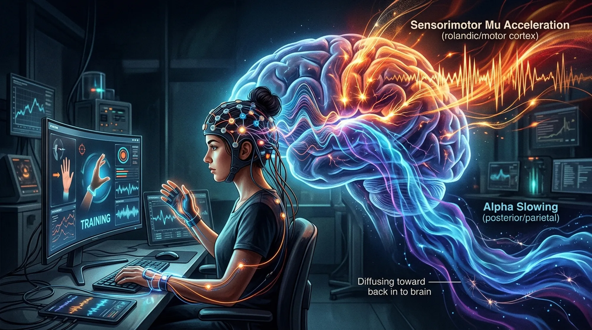 Cover for Opposing Rhythms: How Brain Waves Shift Differently During Motor-Related Brain-Computer Interface Training